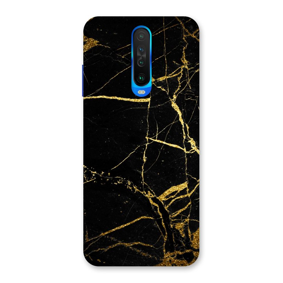 Black And Gold Design Back Case for Poco X2