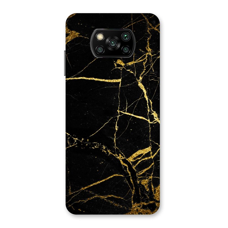 Black And Gold Design Back Case for Poco X3