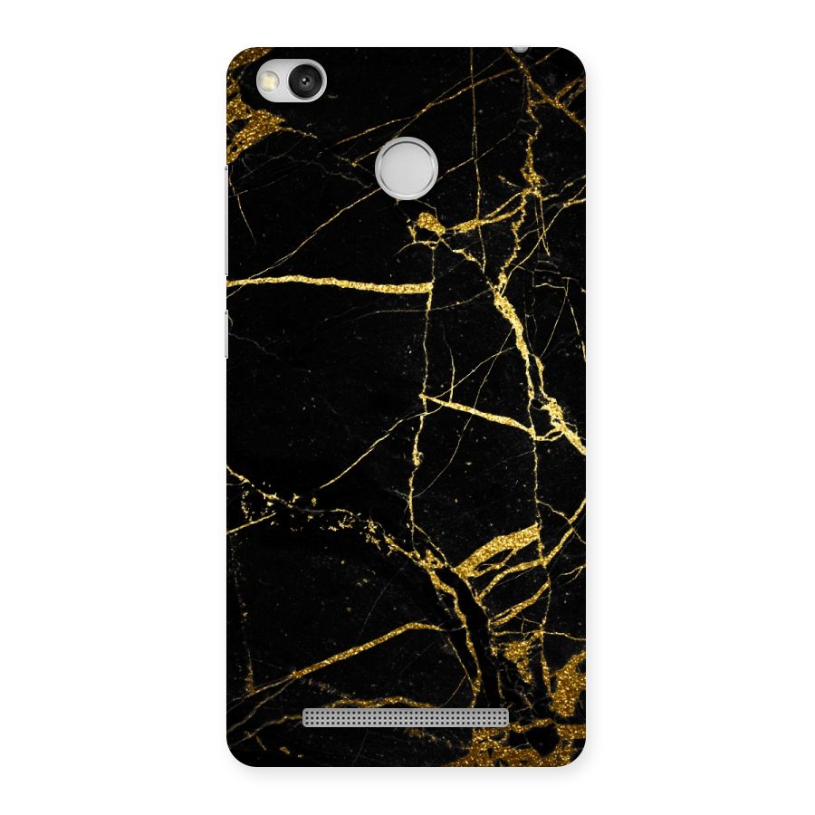 Black And Gold Design Back Case for Redmi 3S Prime