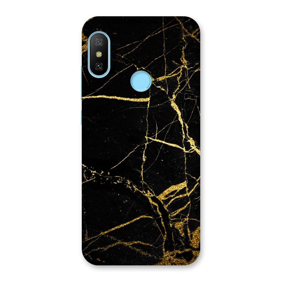 Black And Gold Design Back Case for Redmi 6 Pro