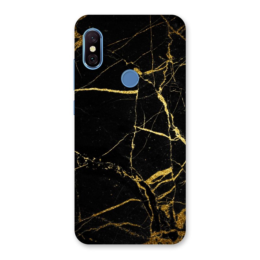 Black And Gold Design Back Case for Redmi Note 6 Pro