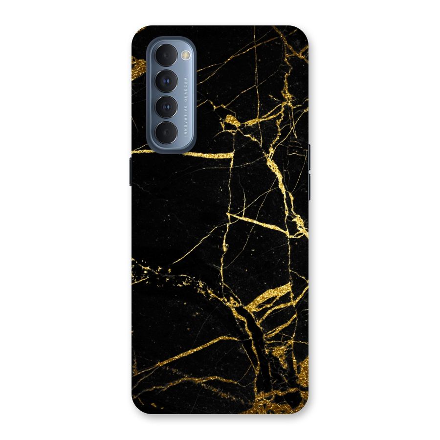 Black And Gold Design Back Case for Reno4 Pro