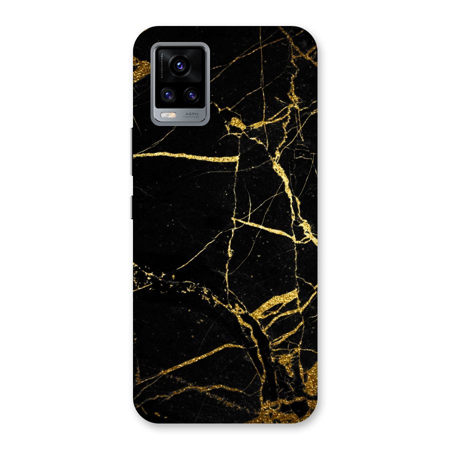 Black And Gold Design Back Case for Vivo V20