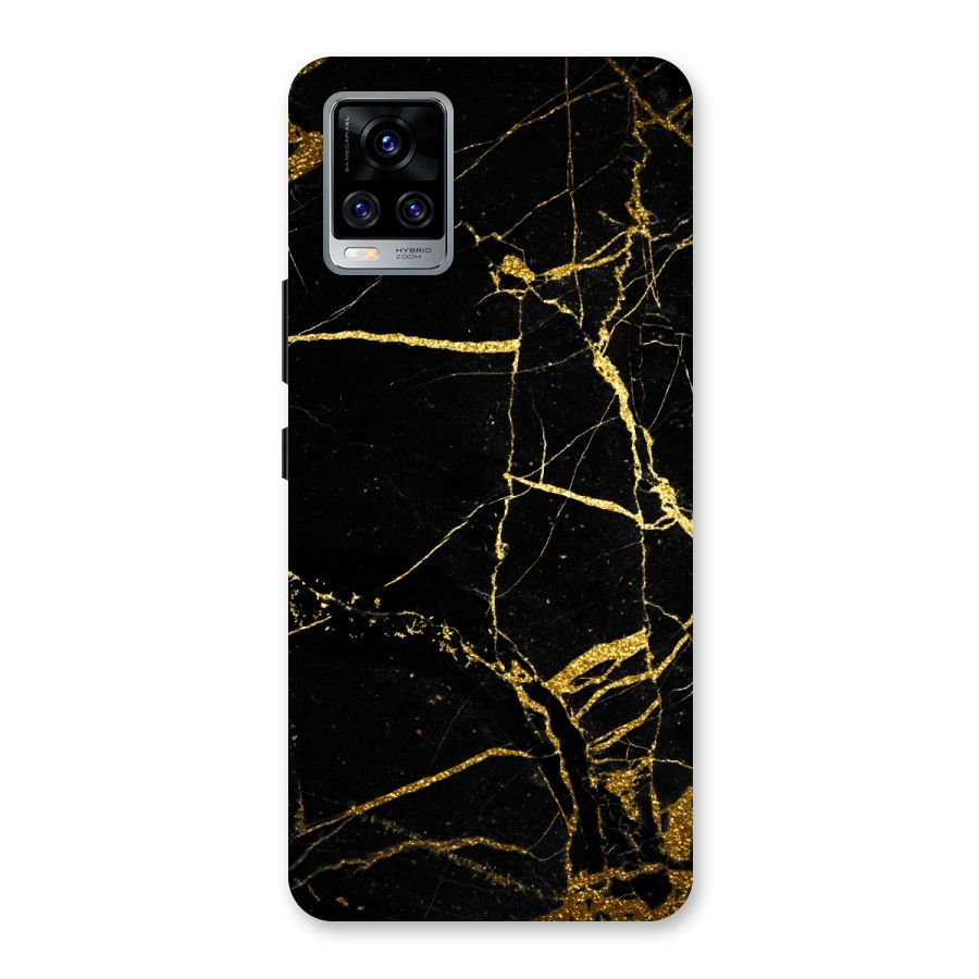Black And Gold Design Back Case for Vivo V20 Pro
