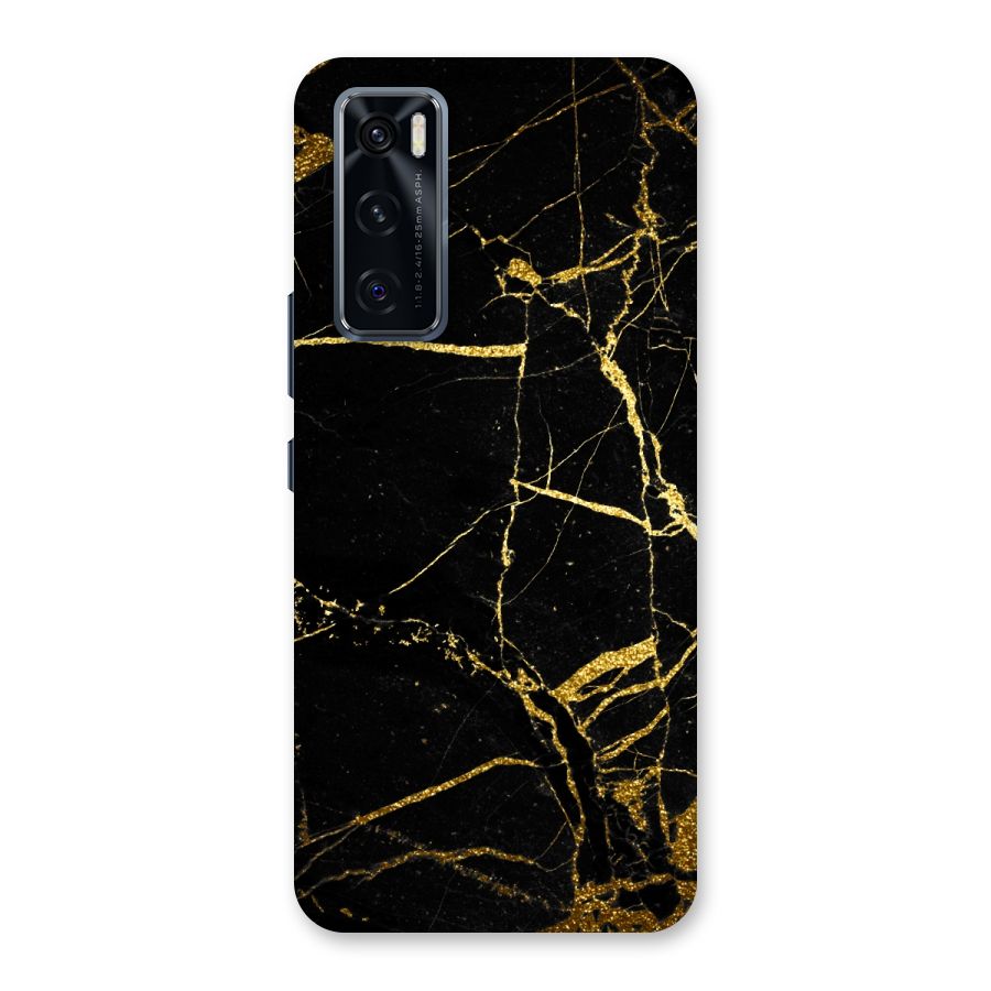 Black And Gold Design Back Case for Vivo V20 SE