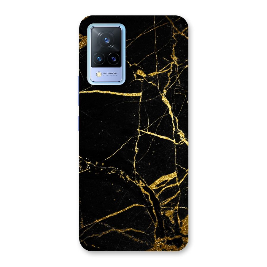 Black And Gold Design Back Case for Vivo V21 5G