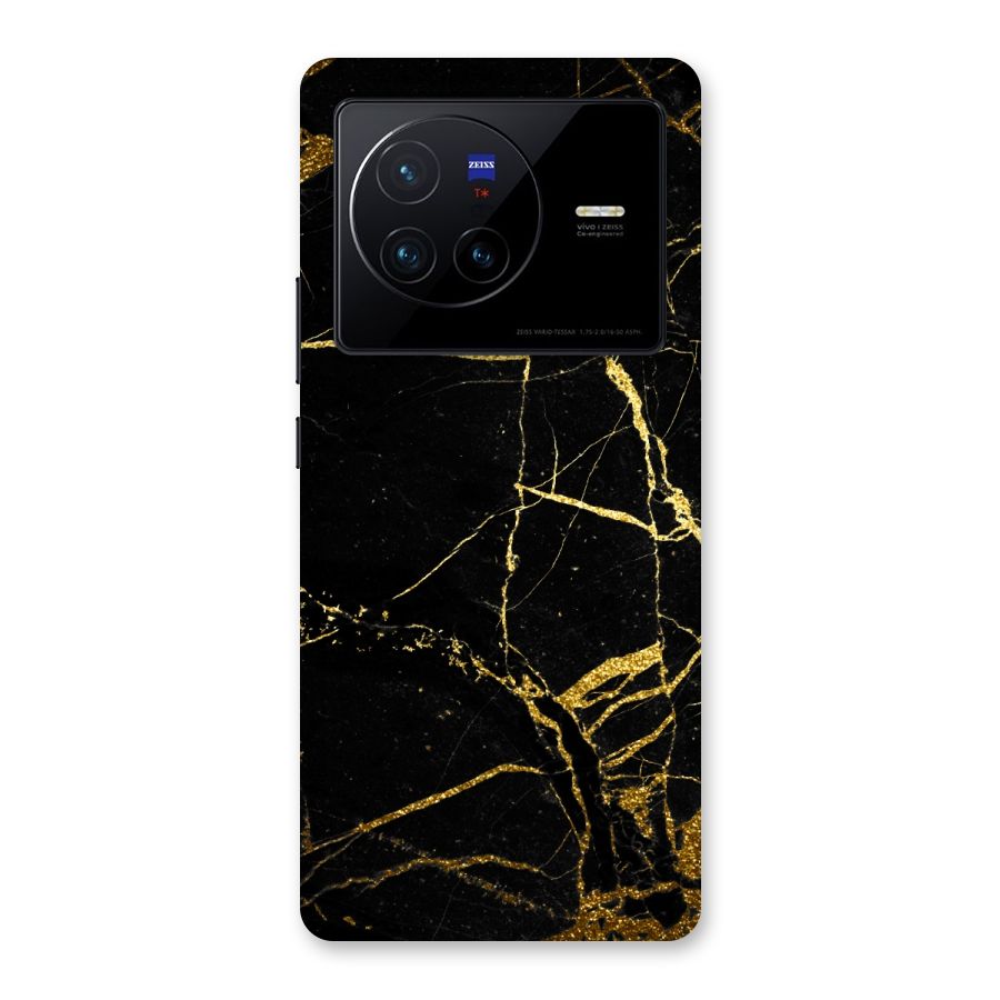 Black And Gold Design Back Case for Vivo X80