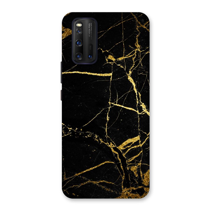 Black And Gold Design Back Case for Vivo iQOO 3