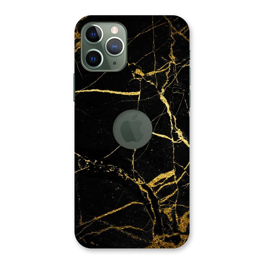 Black And Gold Design Back Case for iPhone 11 Pro Logo  Cut