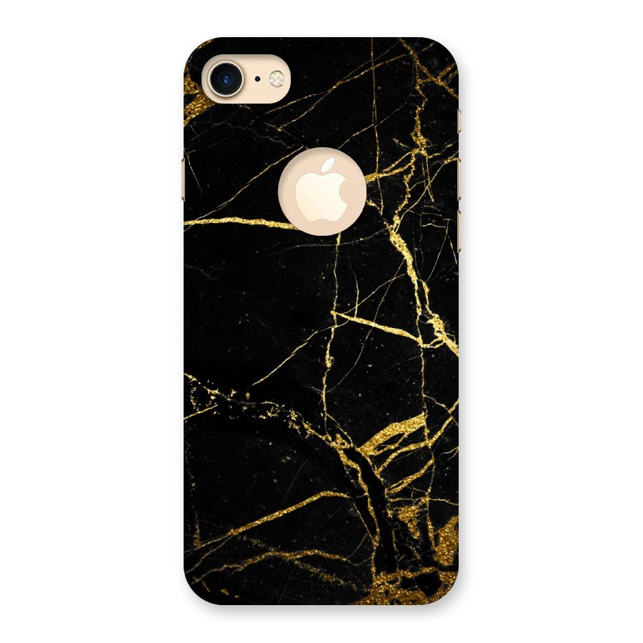 Black And Gold Design Back Case for iPhone 7 Logo Cut
