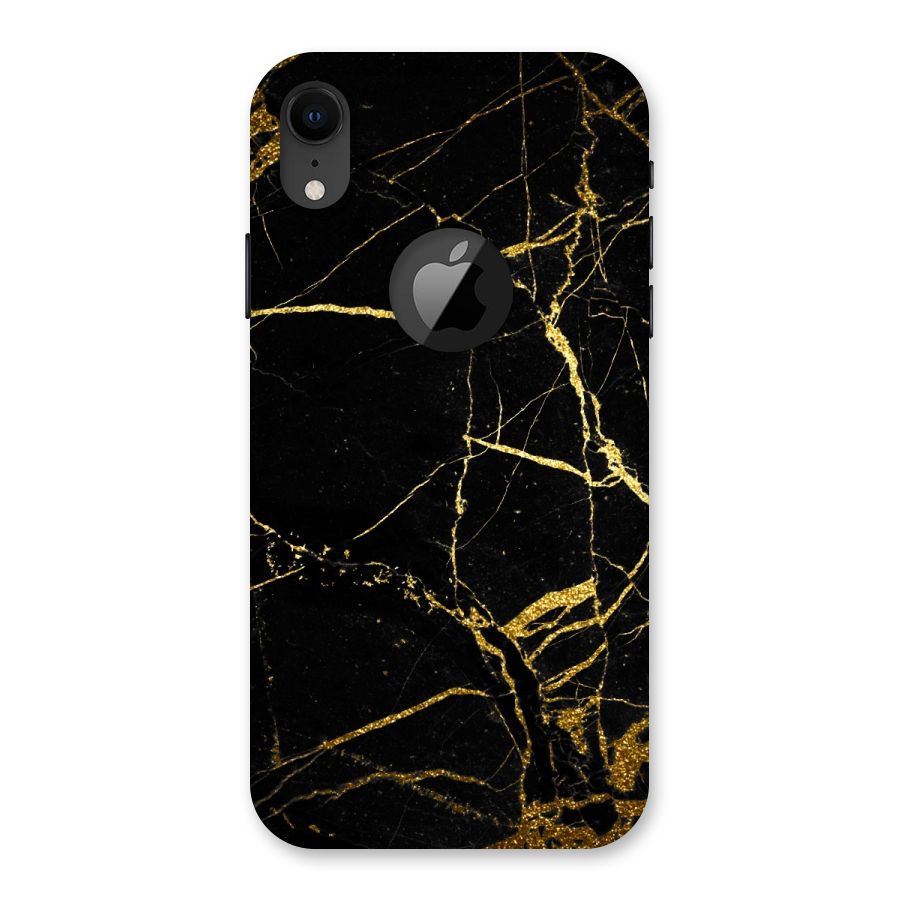 Black And Gold Design Back Case for iPhone XR Logo Cut