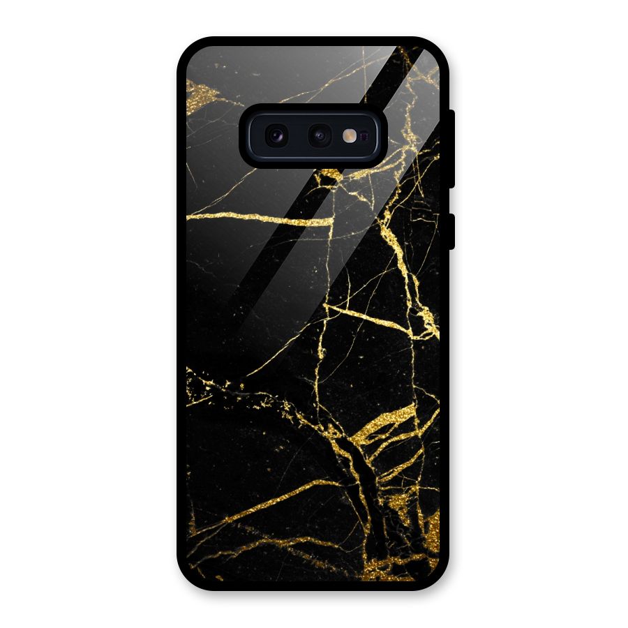 Black And Gold Design Glass Back Case for Galaxy S10e