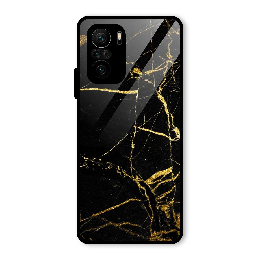 Black And Gold Design Glass Back Case for Mi 11X Pro