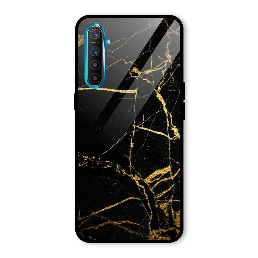 Black And Gold Design Glass Back Case for Realme X2