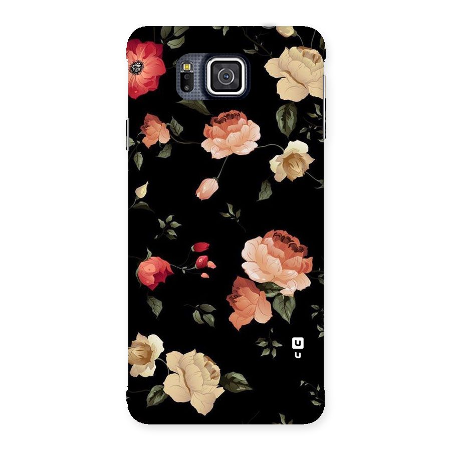 Black Artistic Floral Back Case for Galaxy Alpha