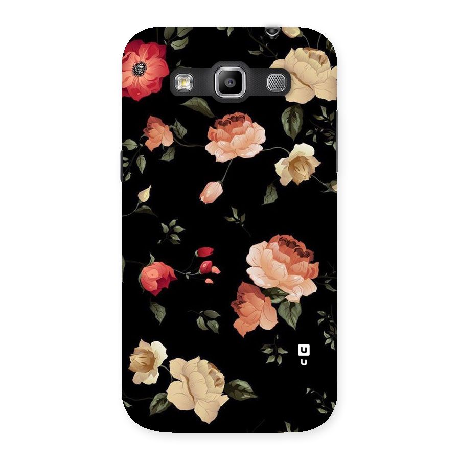Black Artistic Floral Back Case for Galaxy Grand Quattro