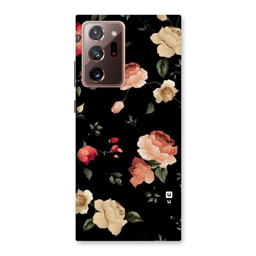 Black Artistic Floral Back Case for Galaxy Note 20 Ultra