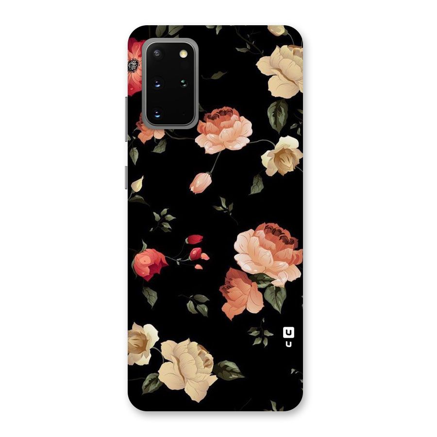 Black Artistic Floral Back Case for Galaxy S20 Plus