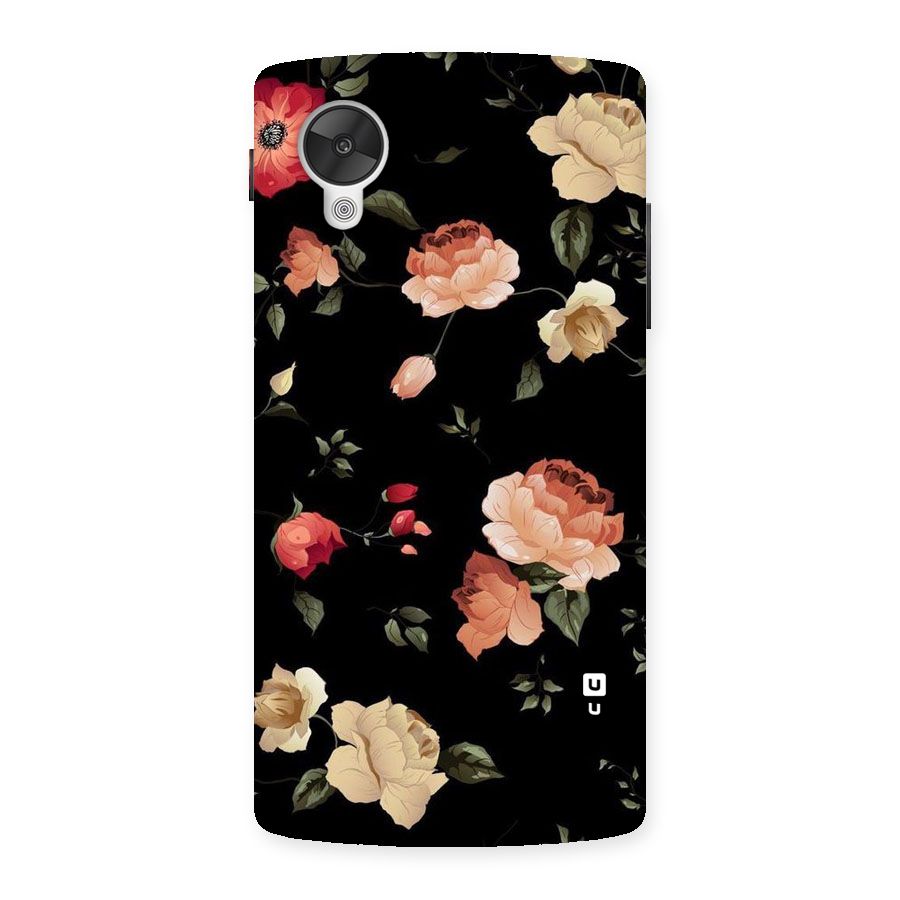 Black Artistic Floral Back Case for Google Nexsus 5