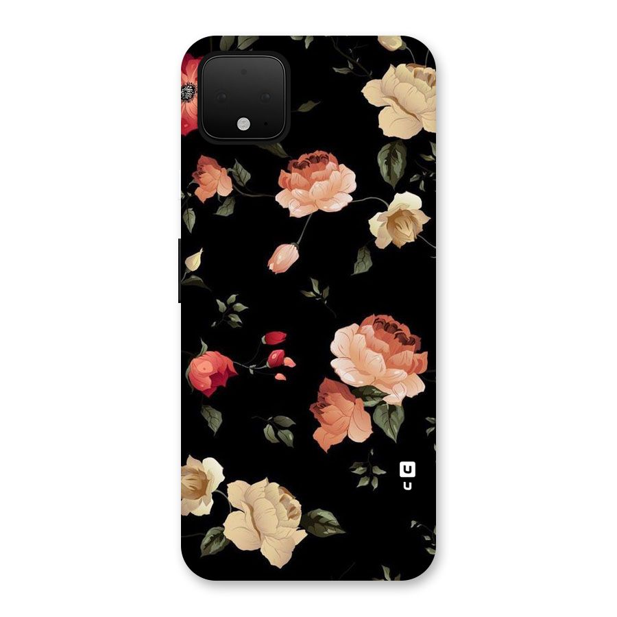 Black Artistic Floral Back Case for Google Pixel 4 XL