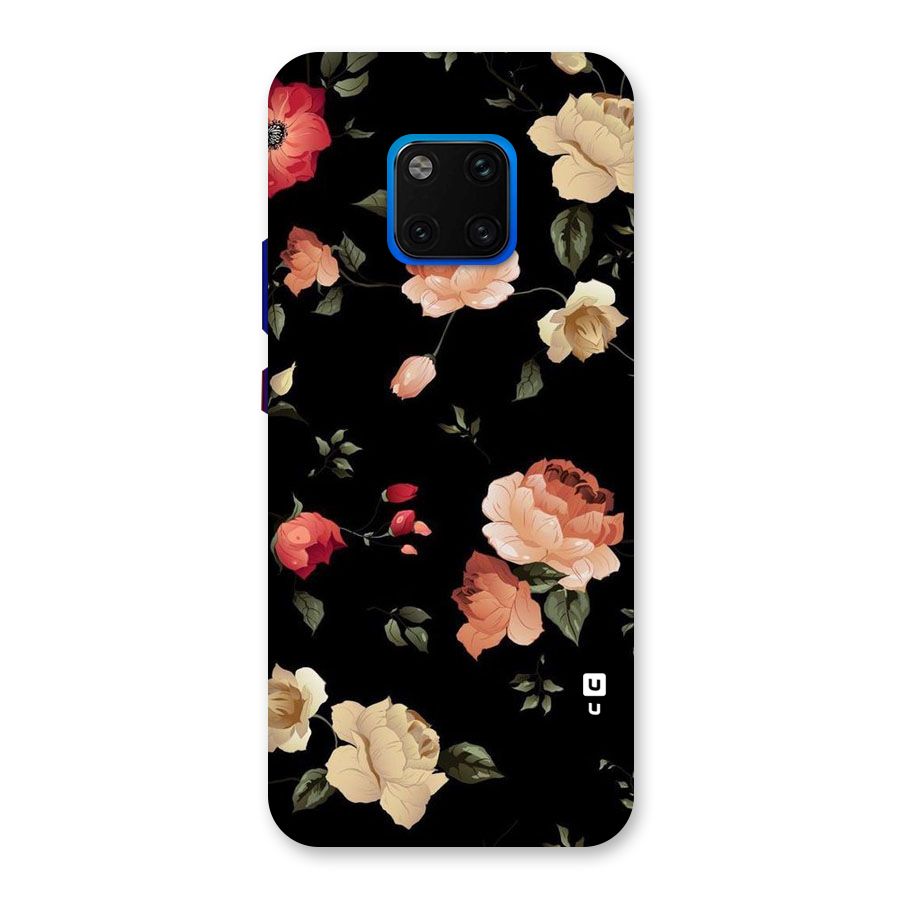 Black Artistic Floral Back Case for Huawei Mate 20 Pro