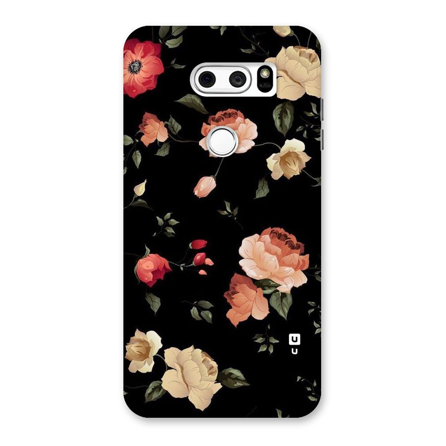 Black Artistic Floral Back Case for LG V30