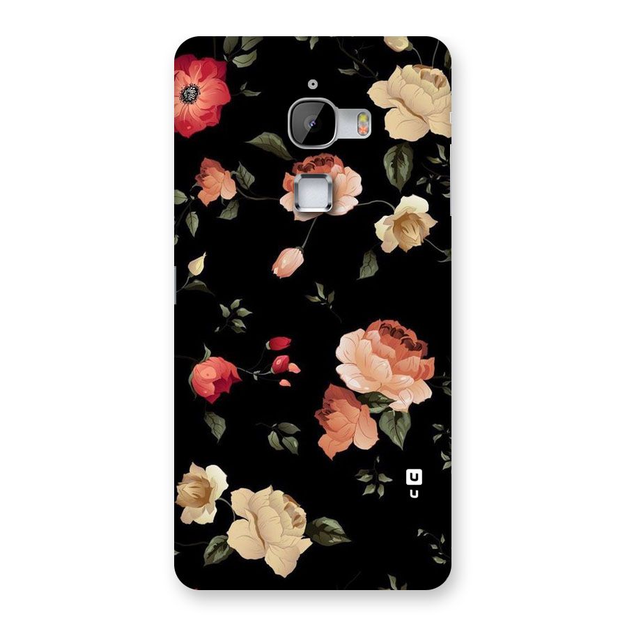 Black Artistic Floral Back Case for LeTv Le Max