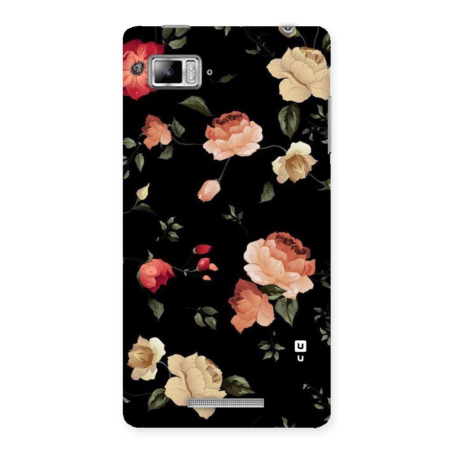 Black Artistic Floral Back Case for Lenovo Vibe Z K910