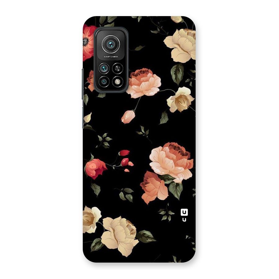 Black Artistic Floral Back Case for Mi 10T Pro 5G