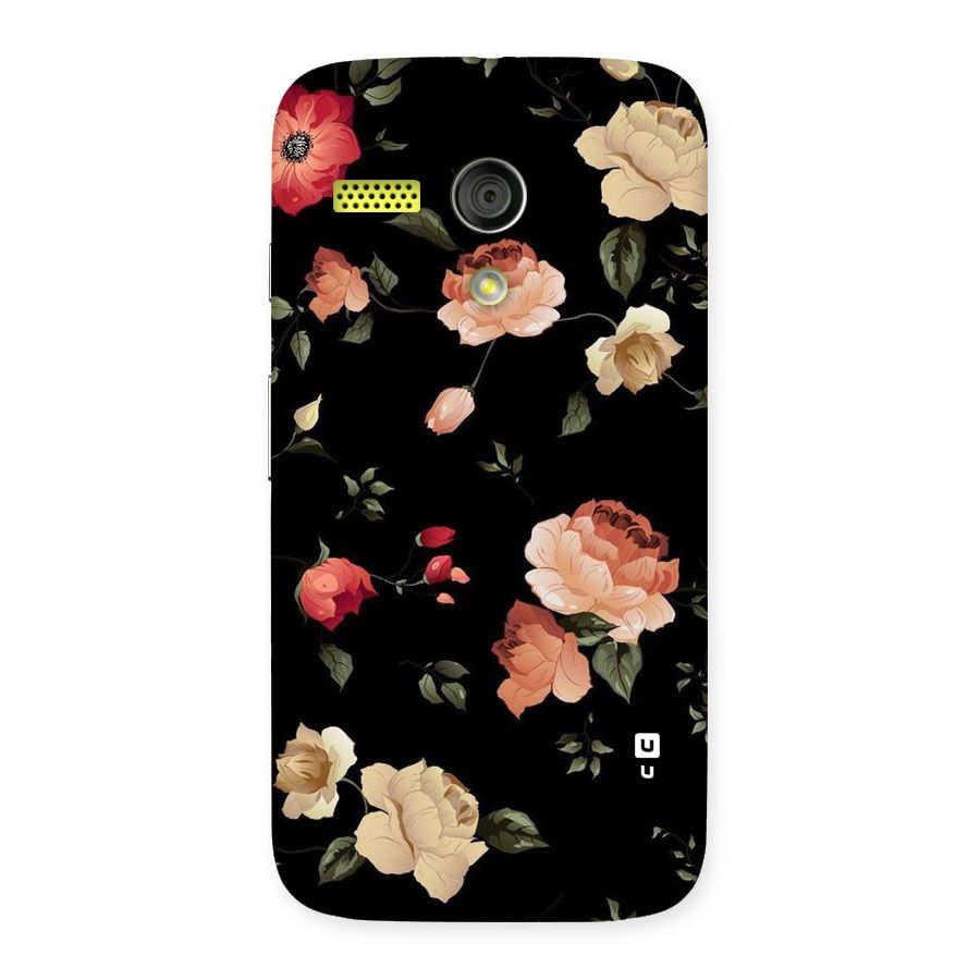 Black Artistic Floral Back Case for Moto G
