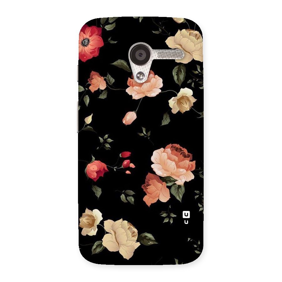 Black Artistic Floral Back Case for Moto X