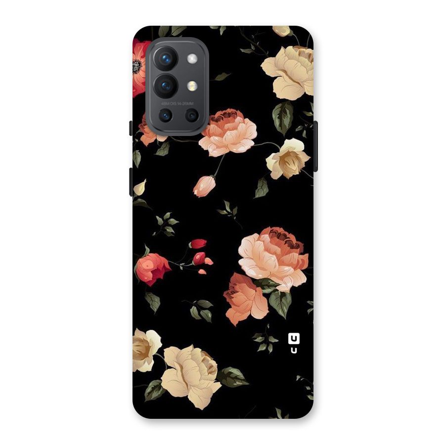 Black Artistic Floral Back Case for OnePlus 9R