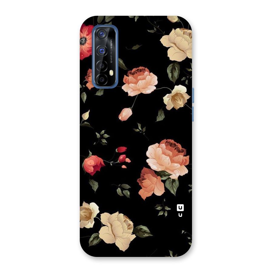 Black Artistic Floral Back Case for Realme Narzo 20 Pro
