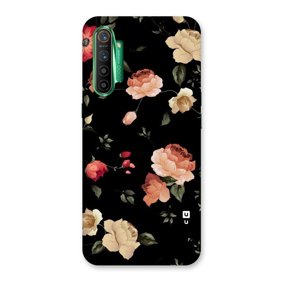 Black Artistic Floral Back Case for Realme X2