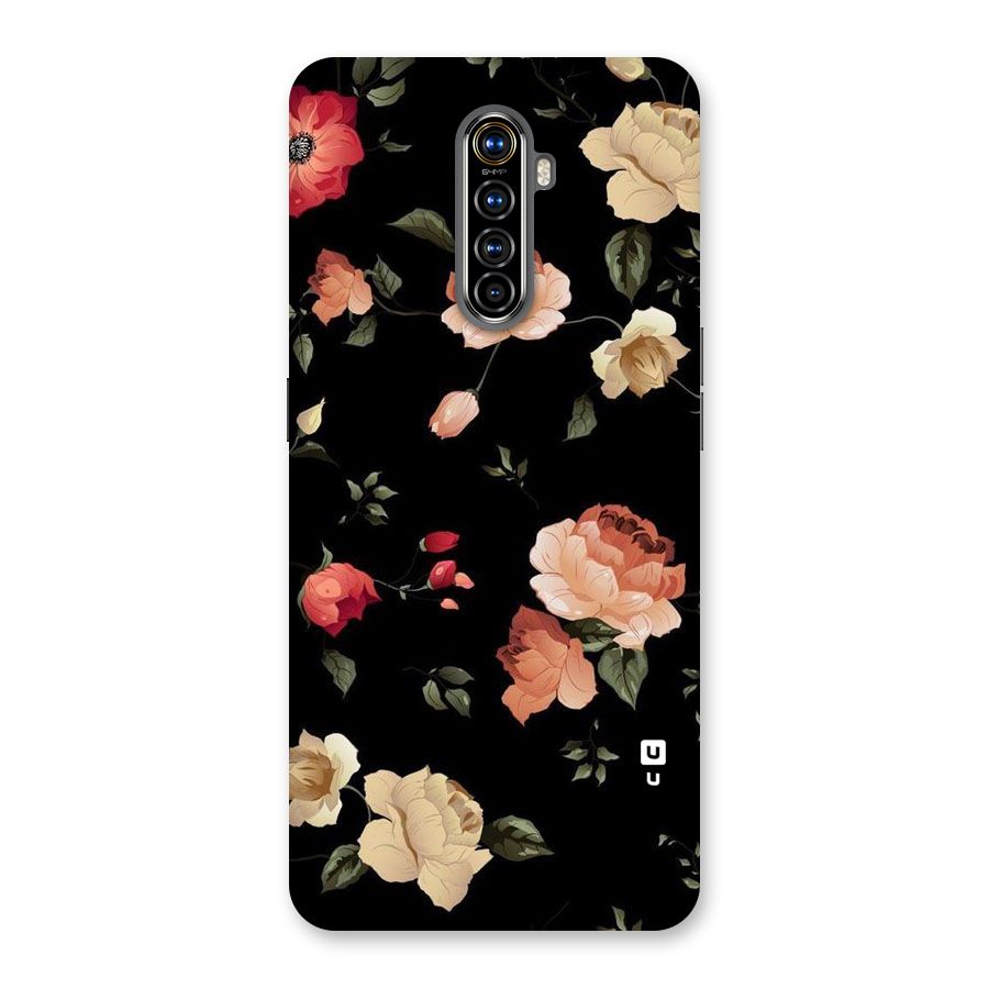 Black Artistic Floral Back Case for Realme X2 Pro