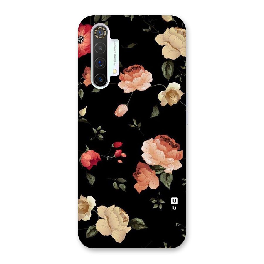 Black Artistic Floral Back Case for Realme X3