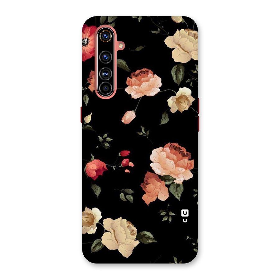 Black Artistic Floral Back Case for Realme X50 Pro