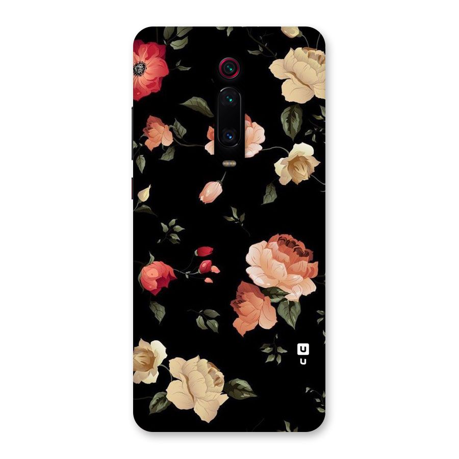 Black Artistic Floral Back Case for Redmi K20 Pro