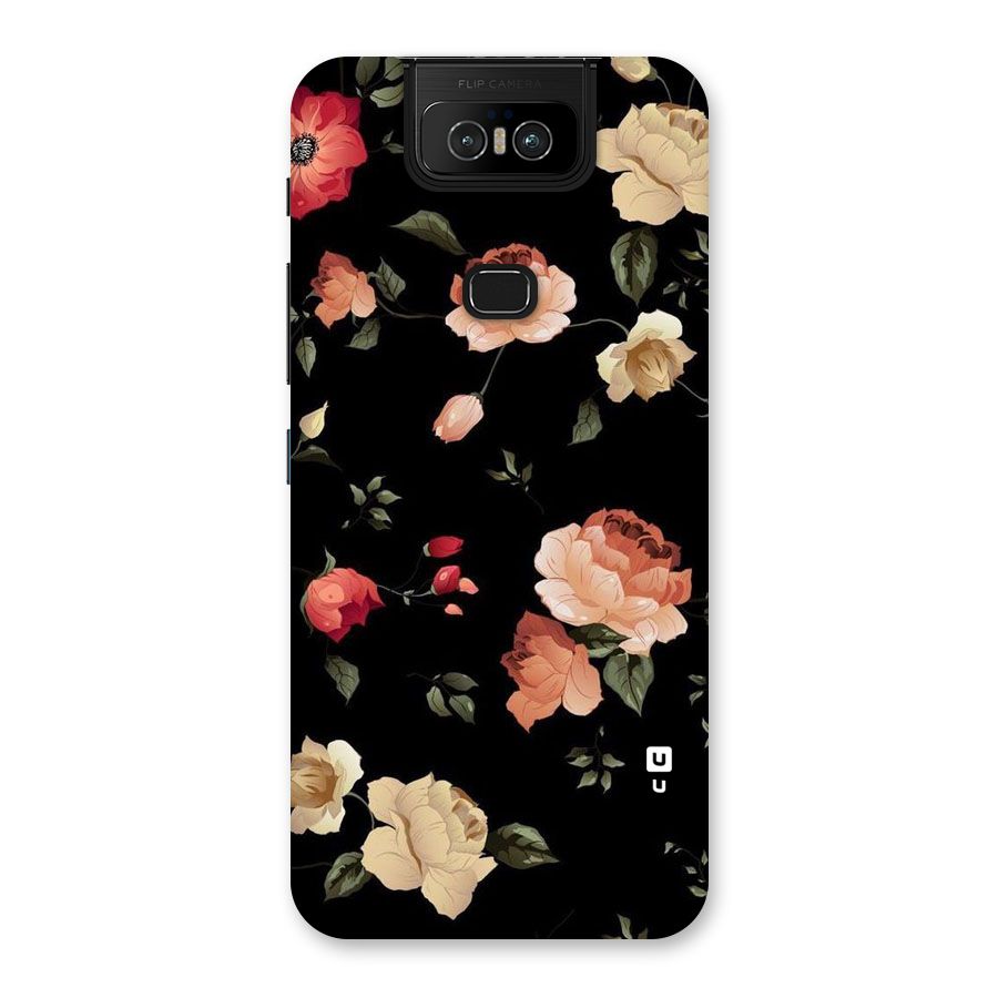 Black Artistic Floral Back Case for Zenfone 6z