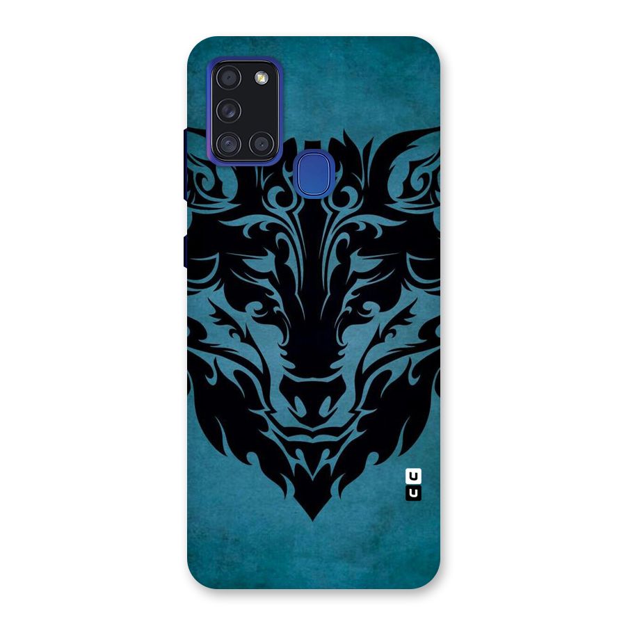 Black Artistic Wolf Back Case for Galaxy A21s