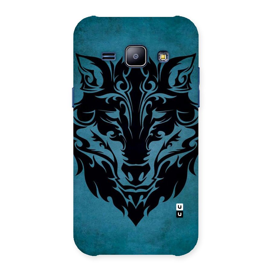 Black Artistic Wolf Back Case for Galaxy J1
