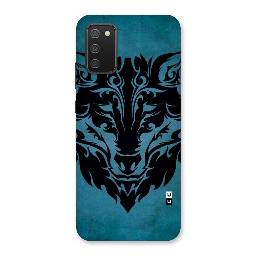 Black Artistic Wolf Back Case for Galaxy M02s