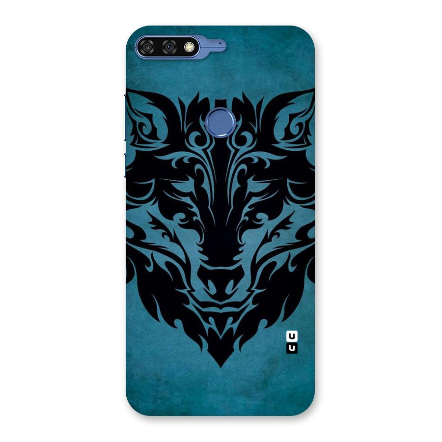 Black Artistic Wolf Back Case for Honor 7C