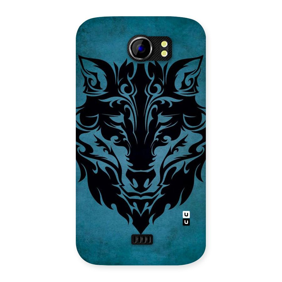 Black Artistic Wolf Back Case for Micromax Canvas 2 A110