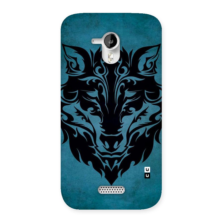 Black Artistic Wolf Back Case for Micromax Canvas HD A116