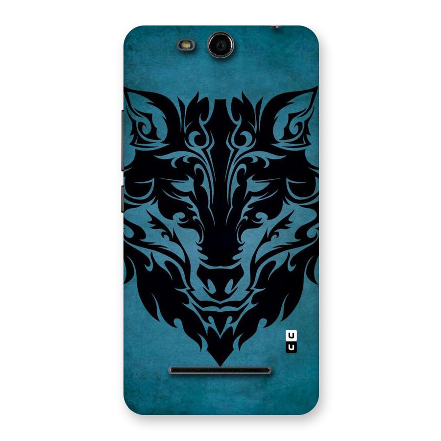 Black Artistic Wolf Back Case for Micromax Canvas Juice 3 Q392