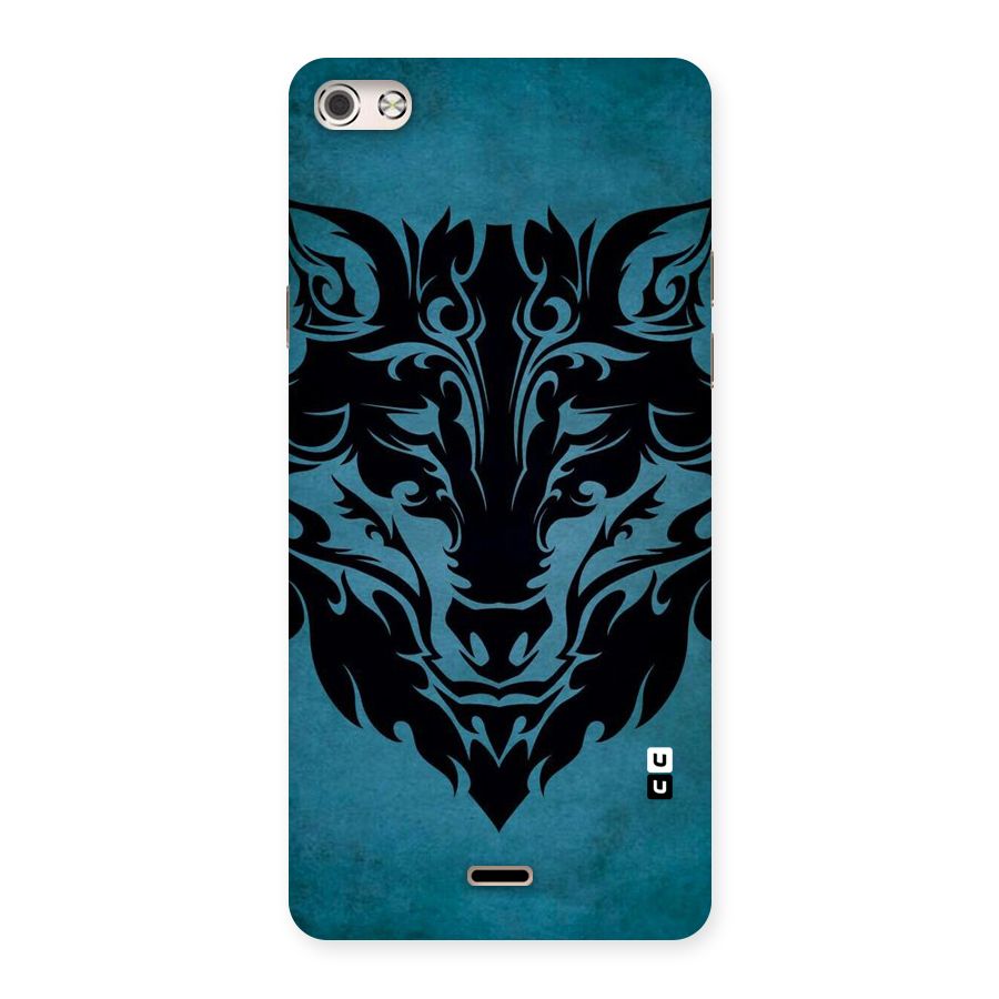 Black Artistic Wolf Back Case for Micromax Canvas Silver 5