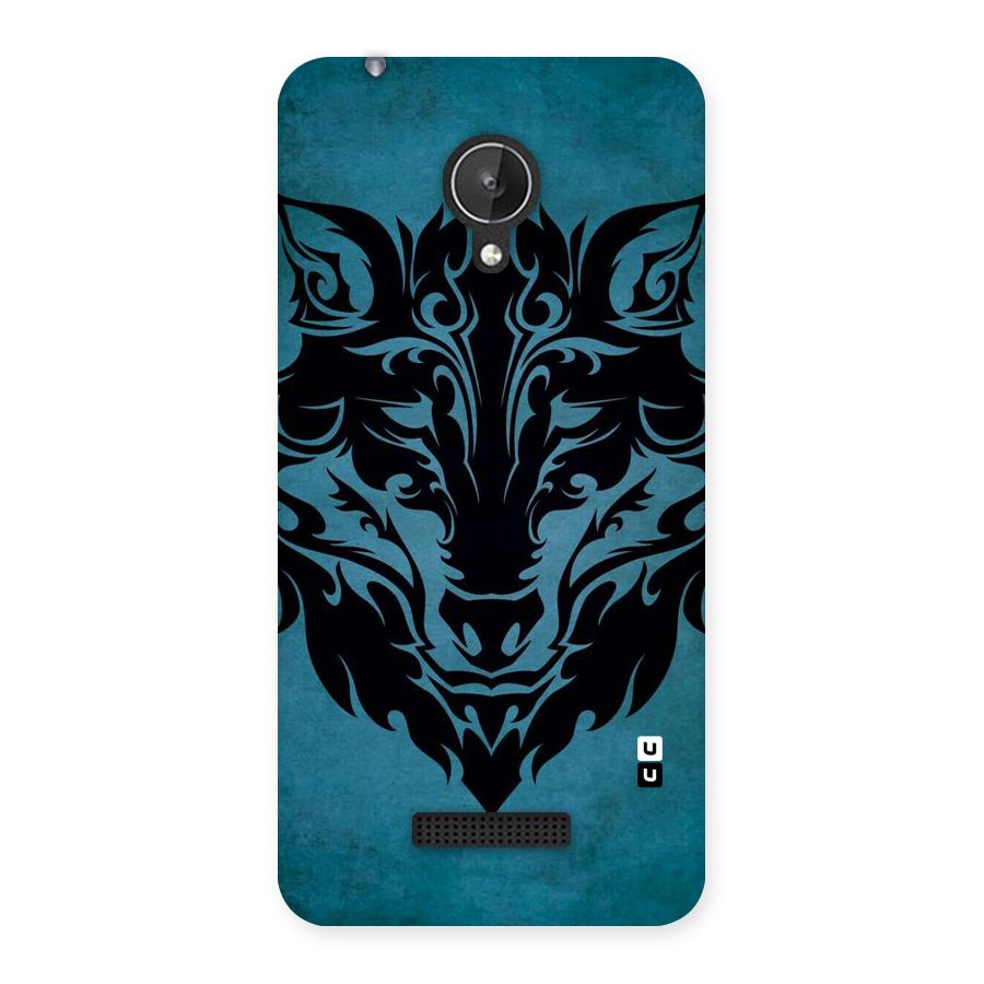 Black Artistic Wolf Back Case for Micromax Canvas Spark Q380