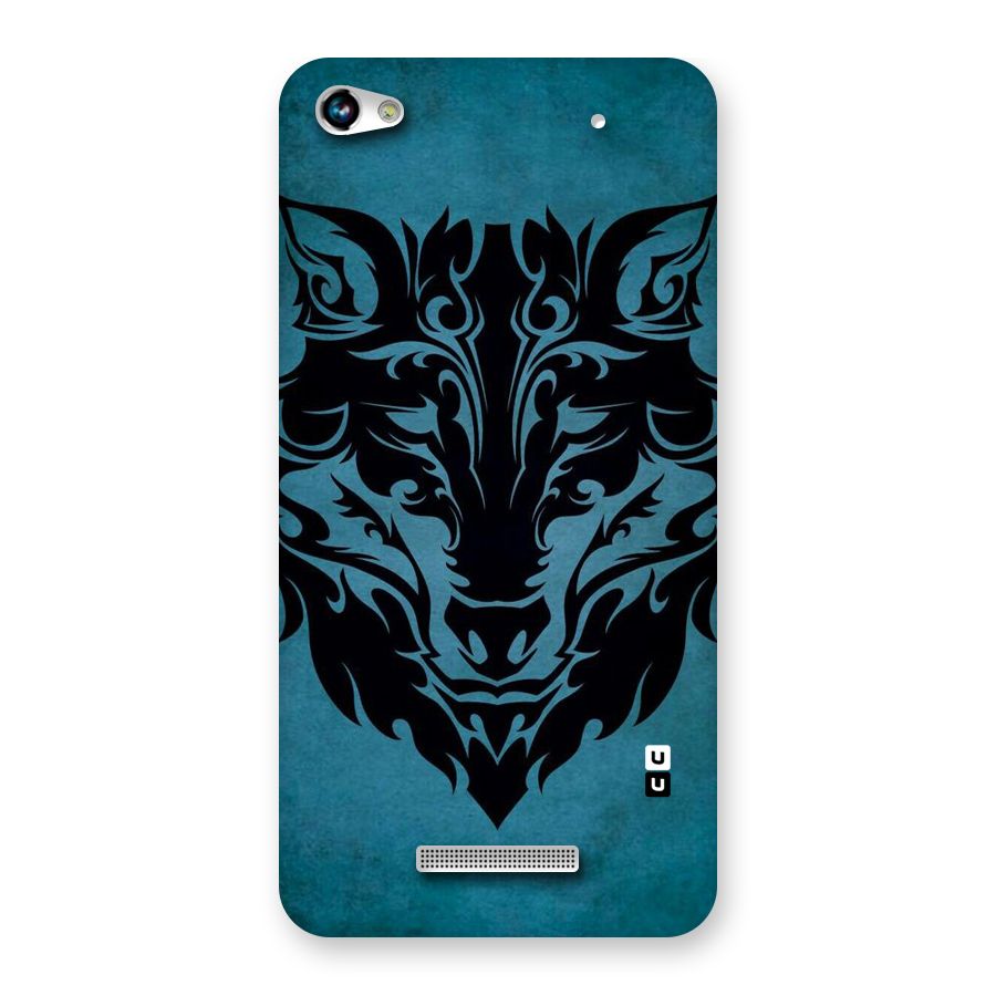 Black Artistic Wolf Back Case for Micromax Hue 2