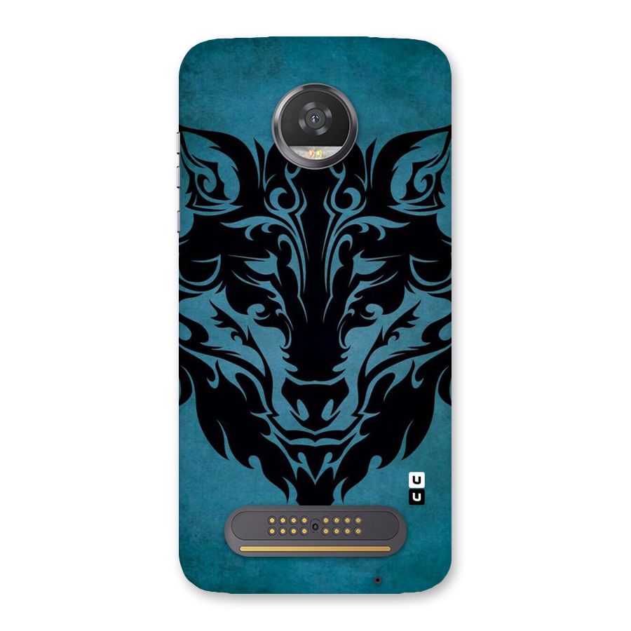 Black Artistic Wolf Back Case for Moto Z2 Play